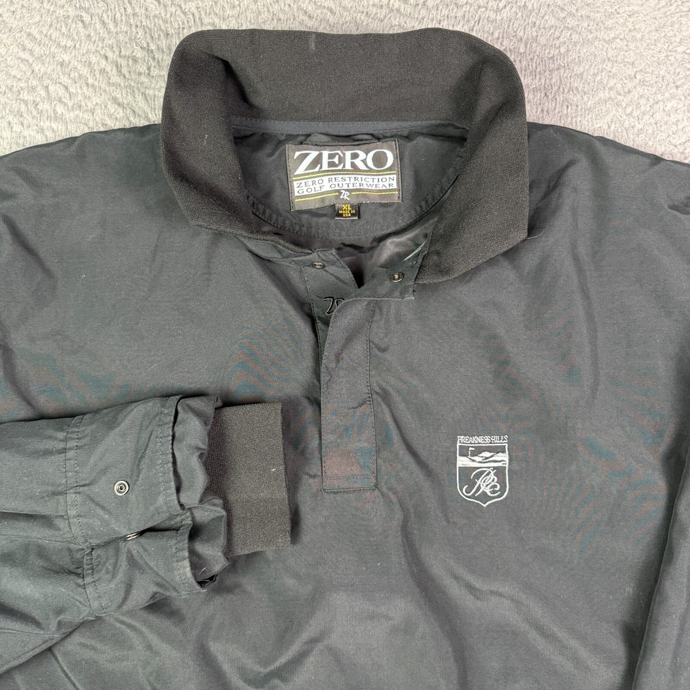 Zero Restriction Jacket Mens XL Black 1/4 Snap Button Pullover Windbreaker Golf